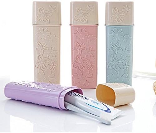 VNDEFUL 1PCS Plastic Toothbrush Toothpaste Holder Anti Bacterial Storage Box for Travel Color Random