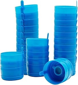 Happy Trees 3 and 5 Gallon Reusable Lids for Water Dispenser Jugs, 55 mm Anti-Splash Caps for Water Containers, Non-Spill Water Jug Replacement Caps, 30 Pcs