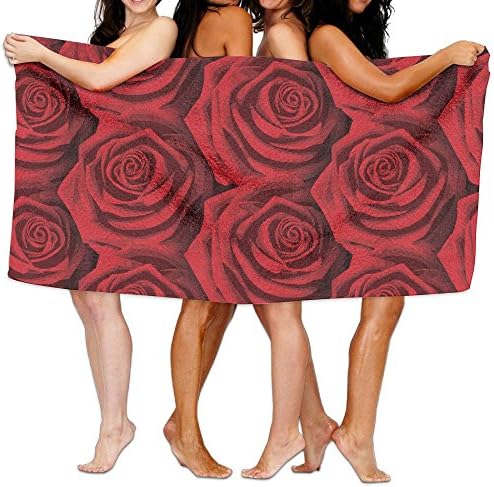 Red Rose Pattern Adult Soft Microfiber Printed Beach Towel For Swimming,surf,Gym,spa 80cm130cm,highly Absorbent