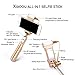 Selfie Stick - 321OU Wireless Bluetooth Mini Selfie Stick Extendable Monopod with 360 Degree Led Fill Light and Mirror for iPhone Samsung Nexus LG Android IOS Cellphones (Rose Gold)