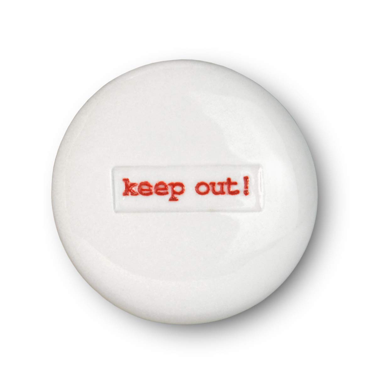 Keith Brymer Jones Word Range Ceramic White Drawer Knob - Keep Out!