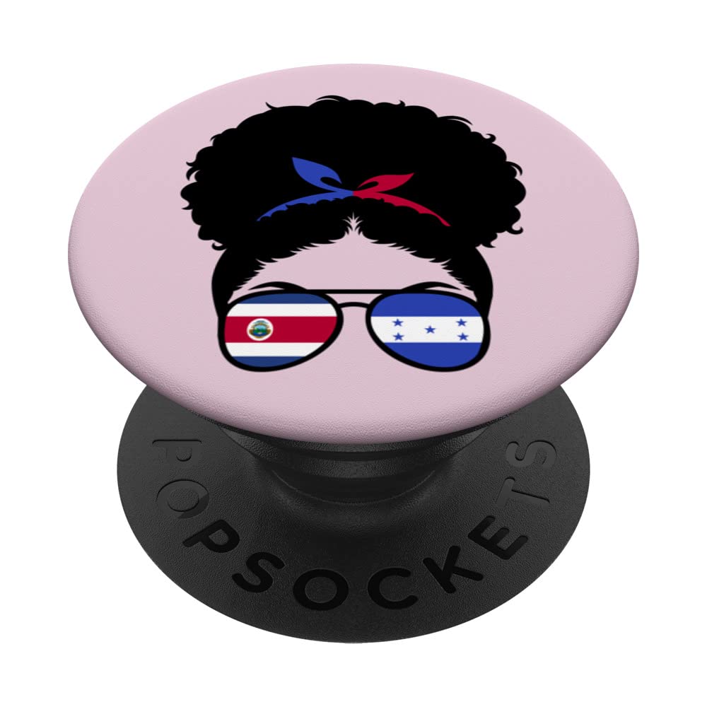Costa Rica and Honduras Mix Afro Bun Honduran Costa Rican PopSockets Swappable PopGrip