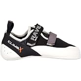 CLIMBX RaveX Rental Rock Climbing Bouldering Shoes for Indoor Gym Men and Women Black/White