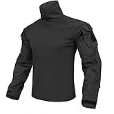 KRYDEX Tactical Men's Combat Shirt Rapid Assault Long Sleeve Shirt with Elbow Pads