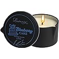 LUXMASA Organic Soybean Wax Essential Oil Infused Massage Oil SPA Candle for Couples, Home Scented Candle for Relaxation Bluberry Cake Scent 2.35OZ
