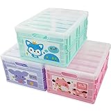 Nicesh Kids/ Baby Toys Storage Box, for Action Figures, Craft Supplies and Puzzles, 3-Pack