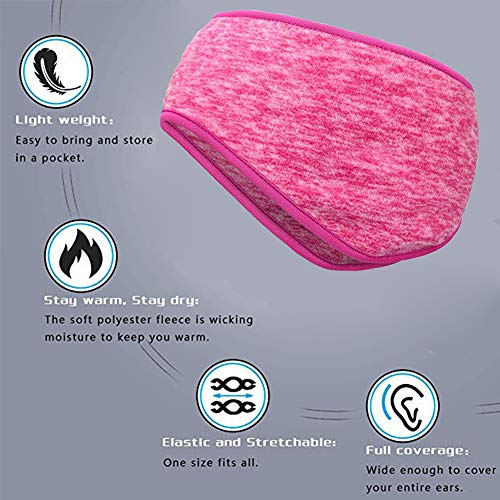 4 PCS Ear Warmer Headband,Full Cover Ear Muffs Fleece Headband Sports Headband Winter Headbands for Outdoor Use Sports Fitness - Thumbnail 3