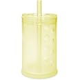 Olababy Clear View Silicone Training Cup with Straw Lid | Toddler Sippy Trainer 12mo+ | Unbreakable Water Drinking Cups for Kids 2yr+ | Baby Led Weaning & Feeding Supplies (Lemon, 9 oz)