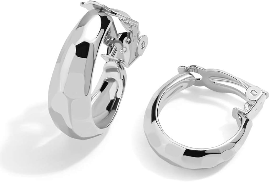 fake silver hoop earrings