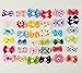 Hixixi 50pcs/pack Pet Cat Dog Hair Bows Multicolor Rhinestone Beads Flowers Topknot With Rubber Bands Puppy Hair Accessories Mix Color Random
