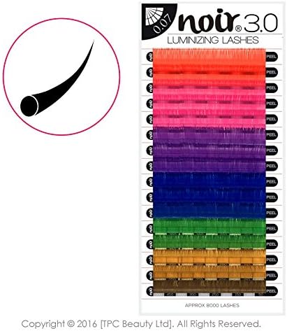 Noir 0.07 Luminizing Lashes Rainbow Volume Individual Eyelash Extensions (C 13mm)