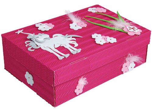 8 TLG. Set: Bastelset Schultüte - 85 cm + Schulbox/Kreativbox + Mappe + 6 Schulartikel - Einhorn & Blumen Mädchen… – Bild 5