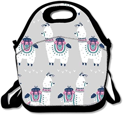 Fashion WINCAN Cartoon Llama Alpaca Seamless Pattern Brand New Lunch Box Insulated Thermal for Kids
