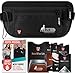 Alpha Keeper Unisex Anti-Theft RFID Money Belt for Travel, Black Nylon Waist Wallet with 3 Compartments