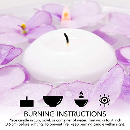 Stock Your Home 10 Hour Burning White Unscented Classic Floating Candles for Weddings, Parties, Special Occasions and Home Decorations (Set of 24)