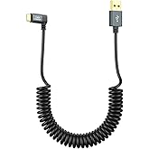 CableCreation Coiled USB A to C 60W Fast Charging Max 5ft, Retractable USB C to A Charger Cord for Android Auto & CarPlay, iPhone 17/16/15,iPad Pro,Nintendo Switch,PS5,Tablet, Laptop,Drone,Gopro