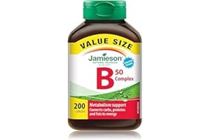 Jamieson Vitamin B50 Complex, Blend of 8 Essential B Vitamins, with Folate for Cellular Health, Supports Energy Production an
