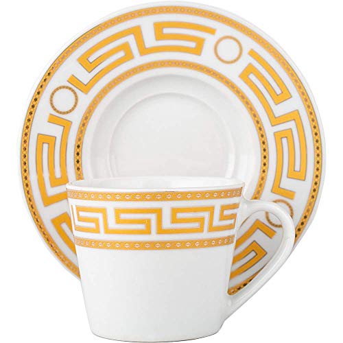 Almina | Türkische Kaffeetassen Set | Mokkatassen | für 6 Personen | Weiß | Gold | – Bild 3