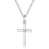 GAVU Women’s 925 Sterling Silver Cross Necklace, Small Cross Pendant Confirmation Necklace
