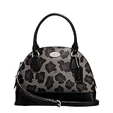 New Authentic COACH Leopard Small Mini Domed Black