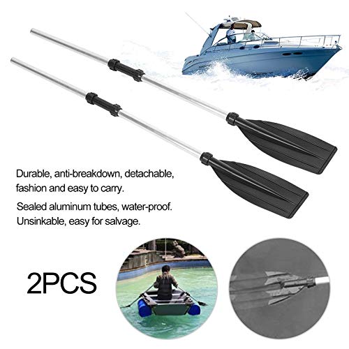 2 PCS Detachable Aluminum Canoe Oars Strengthened Double-ended Kayak Paddles Lightweight Float Raft Canoe Oars