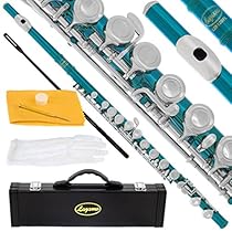 120-SB - SEA BLUE/NICKEL Keys Closed C Flute Lazarro+Pro Case,Care Kit - 22 COLORS Available ! CLICK on LISTING to SEE All Colors
