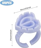 SZCXDKJ 100 Pcs Blue Disposable Glue Ring Cups Eyelash Extension Makeup Holder view 2