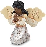 Elements In Faith Ebony Angel Figurine by Pavilion, 3-1/2-Inch, Praying