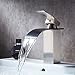 FAUMIX Single Handle Bathroom Vanity Sink Faucet Lavatory Waterfall Mixer Tap, Brushed Nickel