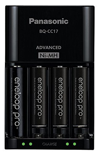 eneloop K-KJ17K3A4BA Panasonic Advanced Battery Charger Pack with 4 AAA Pro High Capacity Ni-MH Rechargeable Batteries