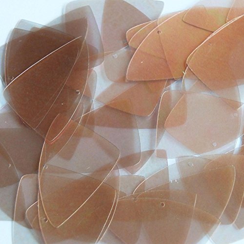 Crystal Bronze Iridescent Sequin Rainbow Fishscale Fin 1.5 inch Transparent See-Thru Couture Loose Paillettes. Made in USA.