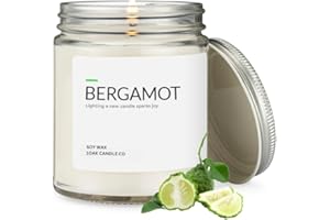 1OAK Soy Wax Scented Candles (Bergamot) - Soy Candles for Home Scented - Long Burning Candles Premium - Hand-Poured (7oz.)