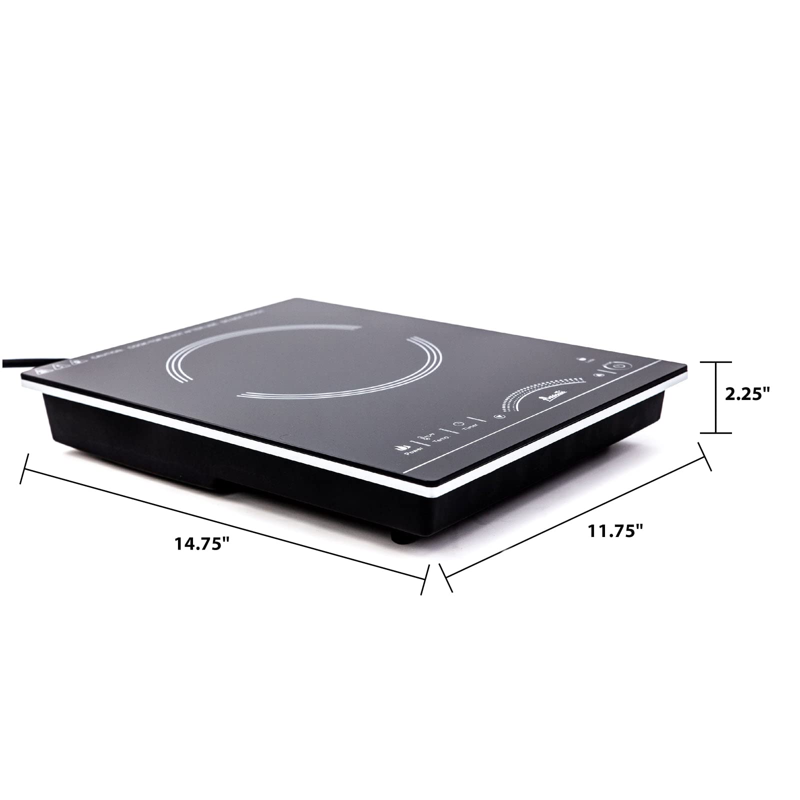 Avanti Portable Cooktop Electric Hot Plate Stove Top with Single Induction Burner, 6 Power Settings, Temperature Touch Control 140-460F Perfect for Campers & Tiny Homes, 1800-Watts, Black