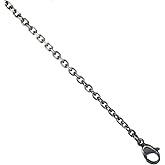 Sabrina Silver Surgical Steel Cable Chain Necklace 3 mm Wide, Sizes 16, 18, 20 and 24 inch