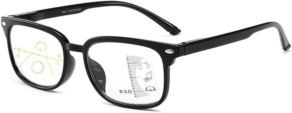 Frame Color : B1 Black, Size : +100 HaiShan Multifocale progressiva Reader  Vedere Lontano e da Vicino la Lettura Occhiali bifocali presbiopia Uomini  Occhiali da Lettura 8.07 Gestione di materiali pericolosi Commercio,