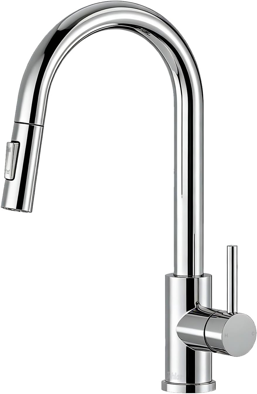 Tohl ar Kitchen Sink Mixer Tap Chrome with Pull Down Sprayer 2 Modes