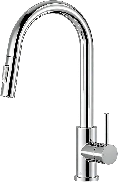 Tohl ar Kitchen Sink Mixer Tap Chrome with Pull Down Sprayer 2 Modes