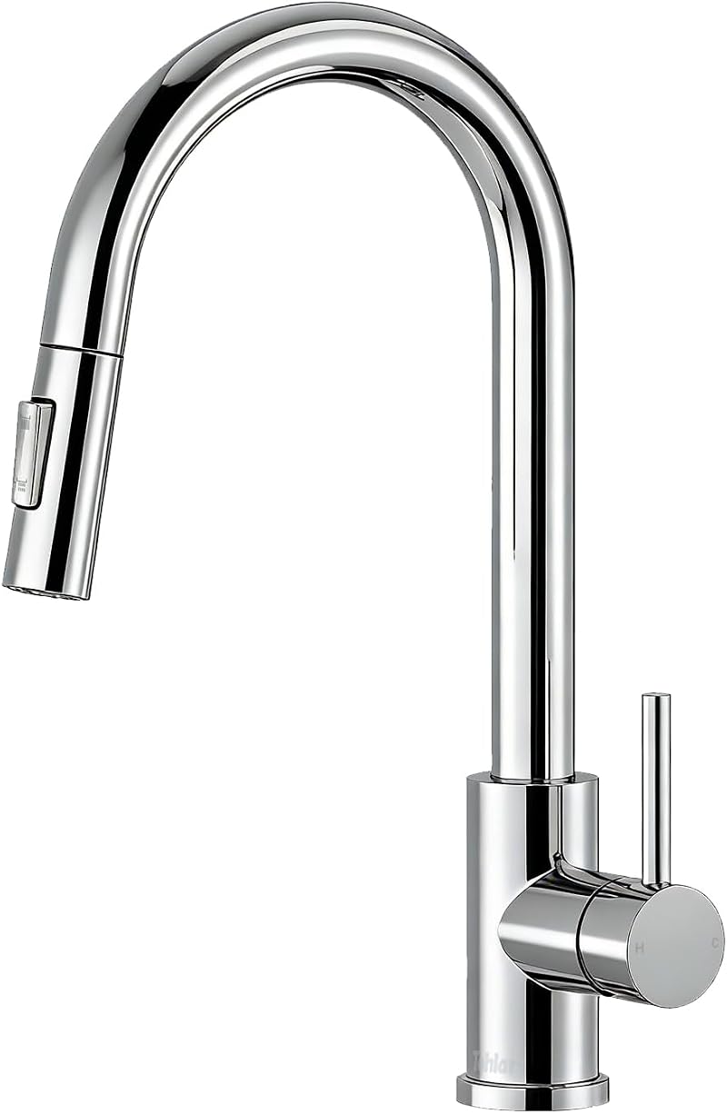 Tohl ar Kitchen Sink Mixer Tap Chrome with Pull Down Sprayer 2 Modes