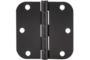 Zion Round Matte Black Door Hinges - Bundles (2 Pack)