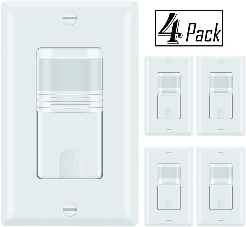 ECOELER PIR Motion Sensor Light Switch, Adjustable Timer Occupancy Sensor switch, UL, FCC approved
