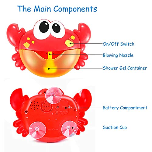 Joyjoz 3 in 1 Bath Bubble Machine, Automatic Bubble Maker for Toddlers with 12 Nursery Rhyme, 1000+ Bubbles Per Minute, Include Bubble Machine,5 Stacking Cups, 5 Squirting Dolls, Gifts for Kids