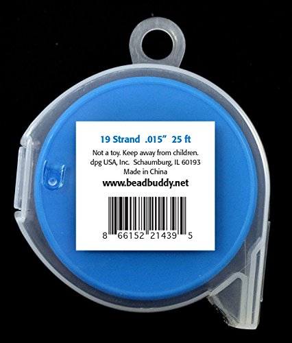 Bead Buddy 19 Strand Bead Stringing Wire, Satin Silver, 25 Feet In Length By 0.15 Inches-Strong, Flexible And Durable Beading Wire-Great Bracelet Making And Necklace Wire For Beading