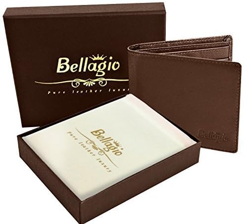 Premium Leather Wallet For Men in Gift Box - Bifold Design with RFID Blocking Protection - Perfect Gift for Him - Black or Brown