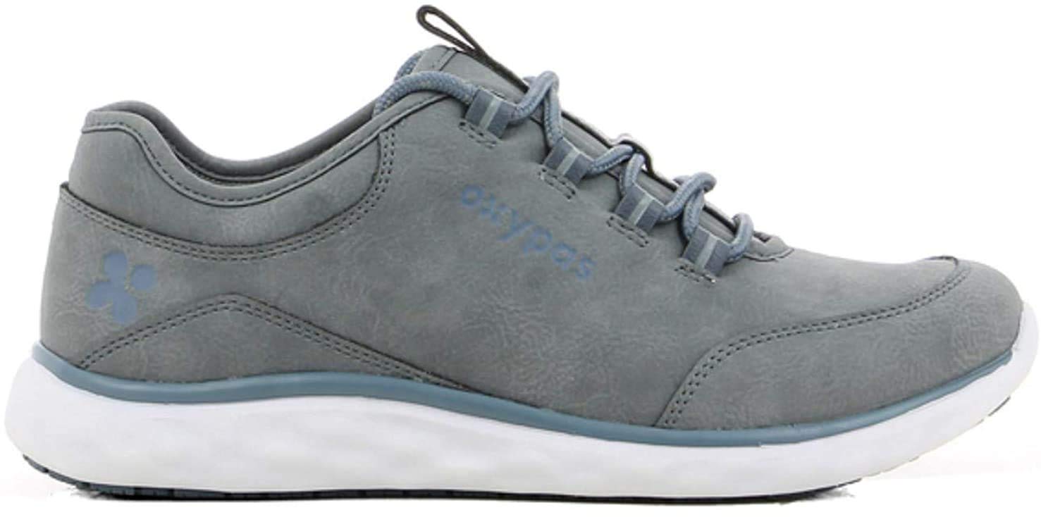 Oxypas 'Patricia' Lightweight, Comfortable Nursing Shoes with Memory-Foam Insole, Anti-Slip SRC and Anti-Static ESD (EU 39, Grey)