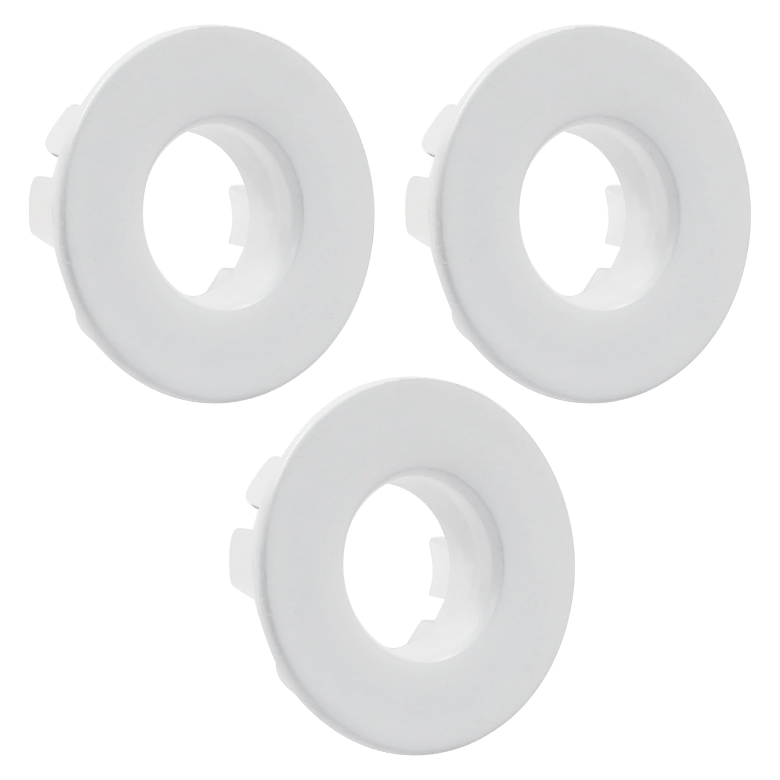 Cjueiom 3 Pcs White Sink Overflow Rings, Round Sink Overflow Drain, Sink Hole Cap Cover Insert in Hole for Kitchen, Bathroom, Hand Basins