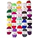 SUNTQ 100% Acrylic Yarn 20 Assorted Colors Skeins Bonbons Yarn for Crochet & Knitting Assorted Rainbow Variety Colored Assortment,0.35oz per Roll,7oz per Package