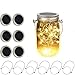 Weepong Solar Mason Jar Lid Lights 6 Pack 20 LED Fairy String Firefly Lights Battery/Solar Powered Lantern Hanging for Patio Garden Yard Table Tree Decor (6 Hangers Included, Jars Not Included)