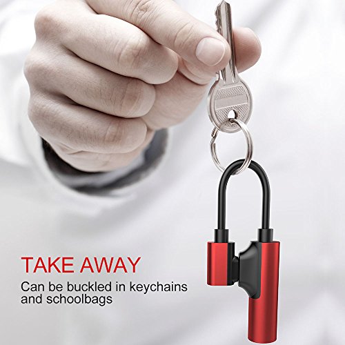 Type – C to 3.5mm Headphone Audio Jack Adapter, Virwir 2 in 1 USB C to 3.5mm Audio Converter, Female Stereo Microphone Connector Cable for Google Pixel 2 XL, Huawei et/P10, Nubia (One-piece Red)