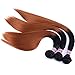 Silky Straight Hair Extensions Synthetic Hair Weave 3 Bundles Two Tone Ombre Color T1/30 (16