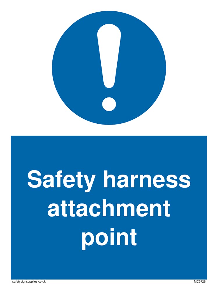 Pack of five - Safety Harness Attachment Point Sign - 150x200mm - A5P